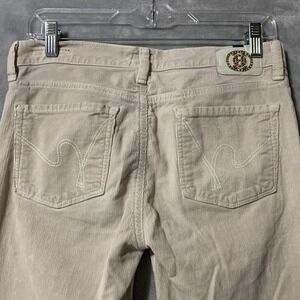 Women's Beige Corduroy Jeans - Neutral Slim Fit